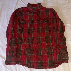 Men’s size small Red Plaid Button-Up Flannel Shirt